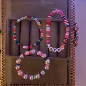 3 piece bracelets clay beads!